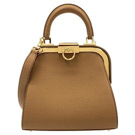 Borsa a mano in pelle marrone Christian Dior