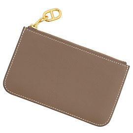 Hermès Porte-cartes Hermes en Etoupe Gray