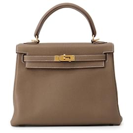 Hermès Borsa Hermes Kelly 25 in Etoupe Gray