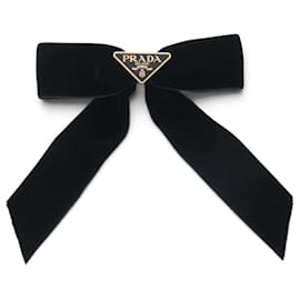 NEU PRADA 1IF154 HAARSPANGE SCHWARZE SAMTSCHLEIFE BARRETTE HAIR CLIP