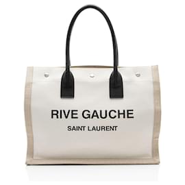 Saint Laurent Tote Small Rive Gauche in Tela e Pelle di Vitello