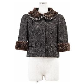 Chaqueta Chanel 05A P26778 de tweed de lana con estampado de espiga