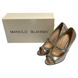 Manolo Blahnik Mary Jane Open Toe Pumps