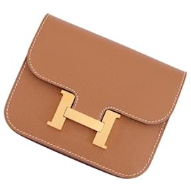 Hermès Hermes Constance Geldbörse aus Epsom-Leder Gold