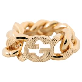 Gucci GG Chain Ring aus Metall, Größe 5