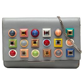 Borsa a tracolla con catena e borchie Fendi
