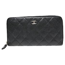 Organizer Zip Around Chanel Quilted Caviar Large