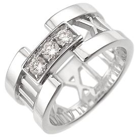Anel Tiffany & Co. Atlas Diamante em Ouro Branco 18K
