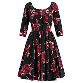 Prada Damen Kleid mit Rosen-Print