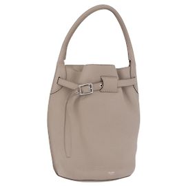 Céline CELINE Big Bag Bucket Hand Bag Leather Gray Silver Auth 199121V