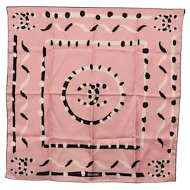 Sciarpa CHANEL in seta rosa CC Auth 198781V