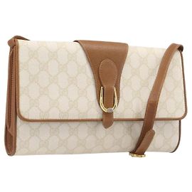 Borsa a tracolla GUCCI GG Supreme PVC White Gold Tone 904 02 050 Auth ep15777