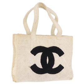 Bolso Tote CHANEL COCO Mark Pile White Black CC Auth BA15283