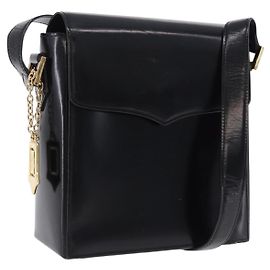 Borsa a tracolla SAINT LAURENT in pelle nera e oro Auth ka5928