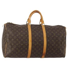 LOUIS VUITTON Monogram Keepall 55 Boston Bag M41424 LV Auth 196101