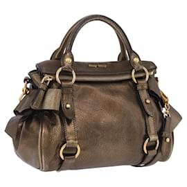 Borsa a mano Miu Miu Vitellolux 2way Gold Auth 199156V