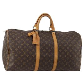 LOUIS VUITTON Monogram Keepall 55 Boston Bag M41424 LV Auth 195358