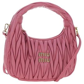 Bolso Miu Miu Matelassé Wonder de piel 2way Rosa Oro Auth 196578M