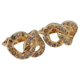 Orecchini Christian Dior metallo Gold Auth ka5907