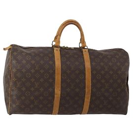 LOUIS VUITTON Monogram Keepall 55 Boston Bag M41424 LV Auth 196261