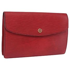 LOUIS VUITTON Epi Montaigne 27 Clutch Bag Red M52657 LV Auth BA15360
