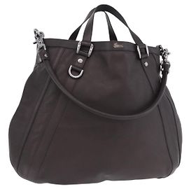 Borsa a Tracolla GUCCI in Pelle 2way Outlet Marrone Argento 268641 Auth am12238V