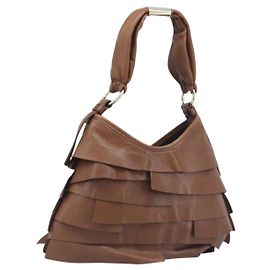 Borsa a tracolla SAINT LAURENT Strawpe Pelle Beige Oro 122244 Auth am12417V