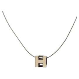Hermès HERMES Cube Ash Halskette Metall Silver Auth 198835