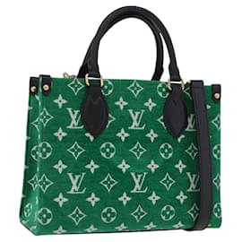 LOUIS VUITTON Monogram Jacquard Velvet On the Go PM Green M46216 Auth 198605M