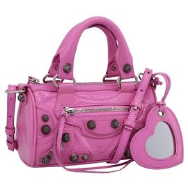 BALENCIAGA Bolso Le Cagole Nano Duffel Bag de piel 2way Rosa 792599 Auth SW2670SAM