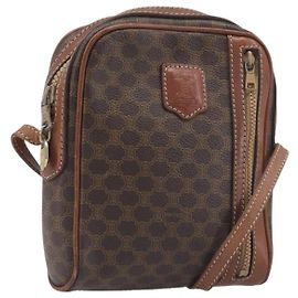 Céline Borsa a tracolla CELINE Macadam PVC Pelle Marrone Tono Oro Auth 200183