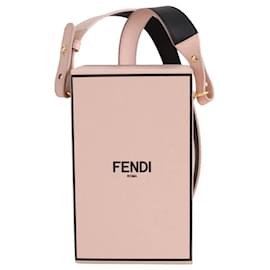 Borsa a tracolla Fendi VERTICAL BOX in pelle rosa