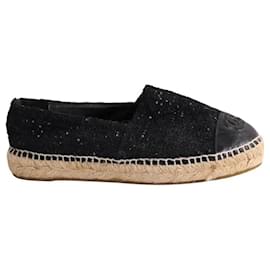 Chanel Espadrilles aus schwarzem Stoff Größe 38