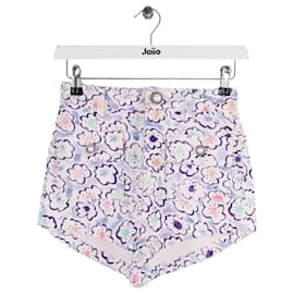 Mini shorts in cotone blu Alessandra Rich