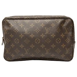 Borsa a Clutch Louis Vuitton Monogram Trousse Toilette 28 Marrone