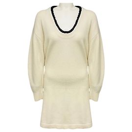 Vestido mini ajustado de punto de lana Colby Alexis Cream