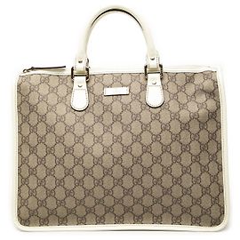 Bolsa Satchel Gucci GG Supreme Branca