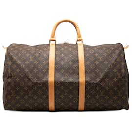 Sac de voyage Louis Vuitton Monogram Keepall 55 Marron
