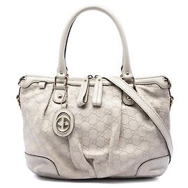 Sac à main Gucci Guccissima Sukey blanc