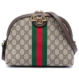 Borsa a tracolla Gucci Small GG Supreme Web Ophidia Dome Beige