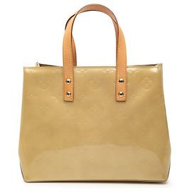 Borsa a mano Louis Vuitton Monogram Vernis Reade PM Beige