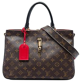 Borsa Satchel Louis Vuitton Monogram Millefeuille Marrone