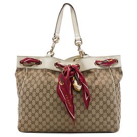 Borsa Tote Gucci Positano Large in tela GG beige