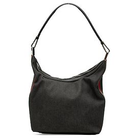 Borsa a tracolla Gucci in denim grigio con banda Web