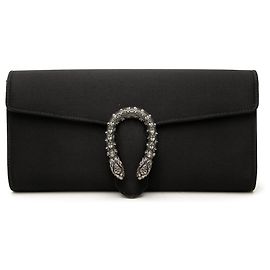 Clutch Gucci Dionysus in raso nero