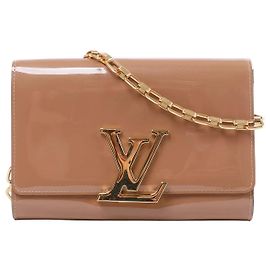 Bolso de mano con cadena Louis Vuitton Louise Rose Velours Monogram Vernis en Beige