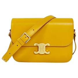 Céline Borsa a tracolla Celine Triomphe in pelle di vitello gialla