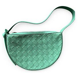 Bottega Veneta mala de ombro em couro trançado verde menta