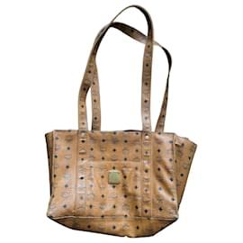 MCM Visetos Borsa Tote in Pelle Marrone