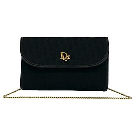 Borsa a tracolla Christian Dior in tela e pelle nera